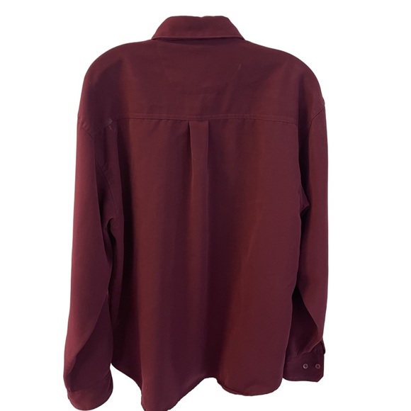 Bruno Long Sleeves Sueded Men’s Shirt - Sz L - Maroon - Picture 2 of 10